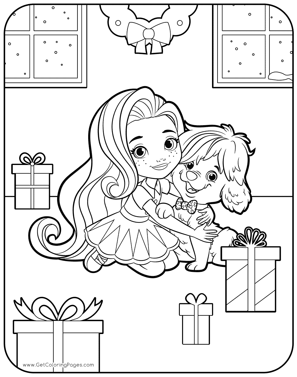 1024x1298 Sunny With Puppy Coloring Page