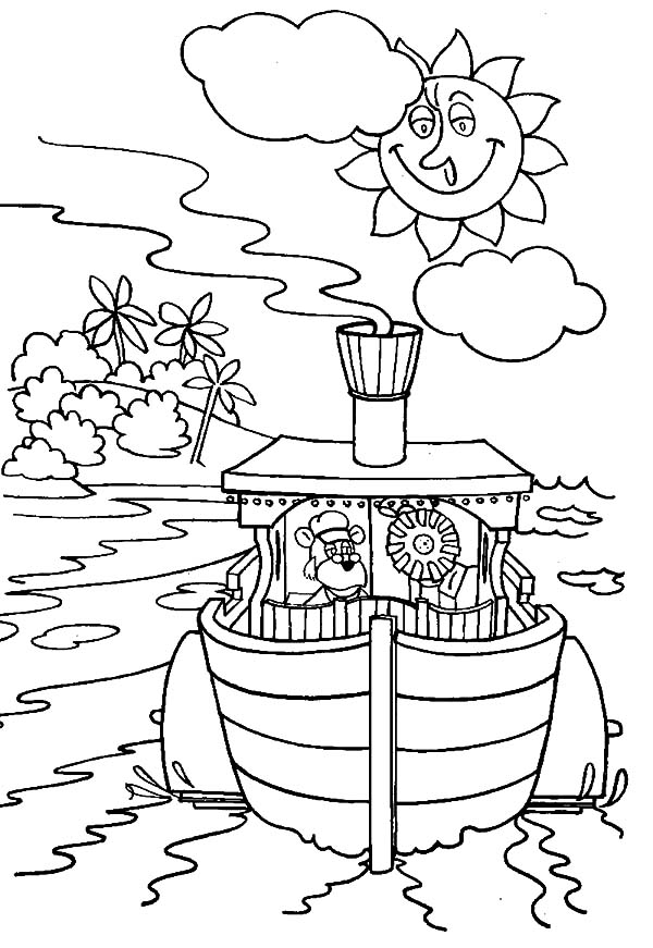 600x871 The Bearboat Sailing On Sunny Day Coloring Pages The Bearboat