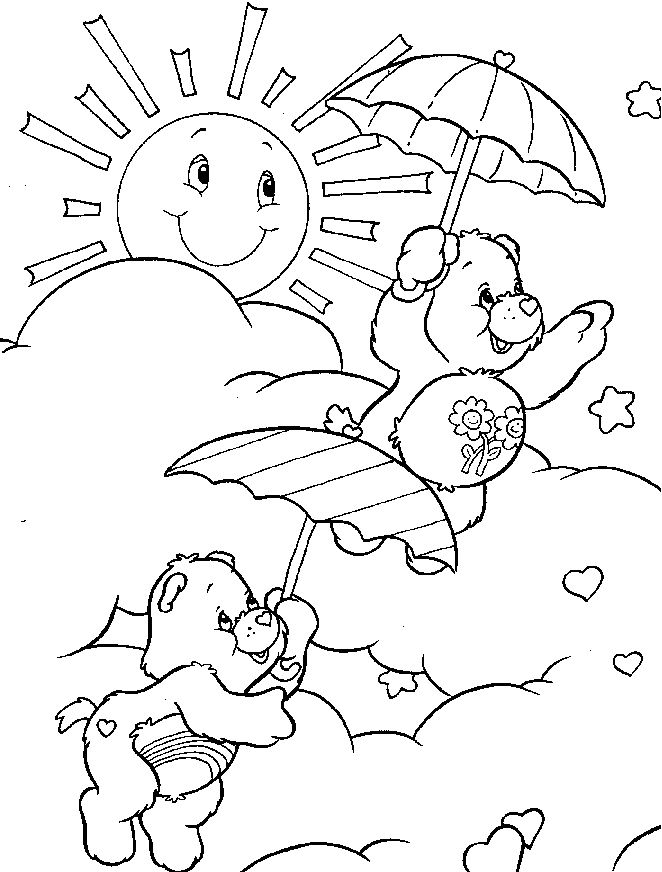 662x872 Care Bear Playing On A Sunny Day Coloring Pages Kids Printable