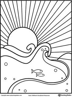 236x314 Beach Sunrise Coloring Page Beach Art Digital By Adultcoloringbook