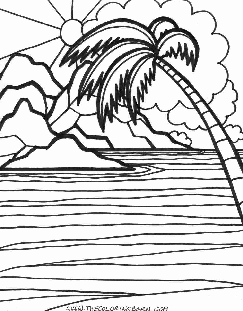 1000x1283 Sunset Sun Coloring Page Free Printable Pages Showy Col