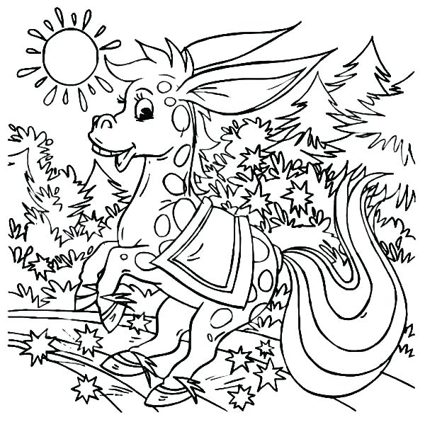 600x627 Magical Coloring Pages Sunset Coloring Pages A Magical Donkey