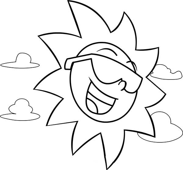 600x560 Bright Sunshine On Summertime Coloring Page
