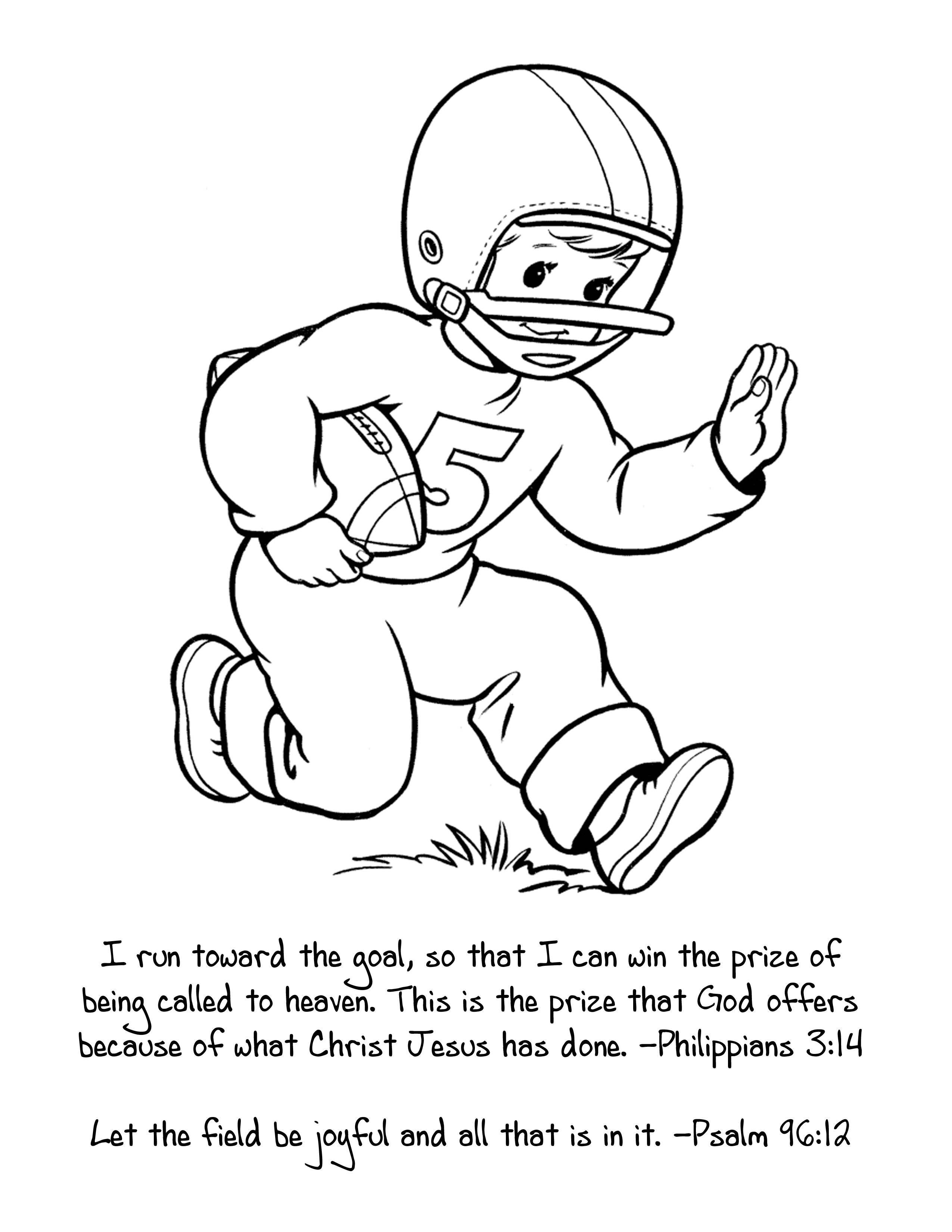 2550x3300 Perfect Sunday School Coloring Sheet For Super Bowl Sunday. I Run