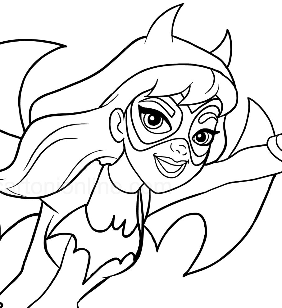 908x992 Batgirl In The Foreground Dc Superhero Girls Coloring Page