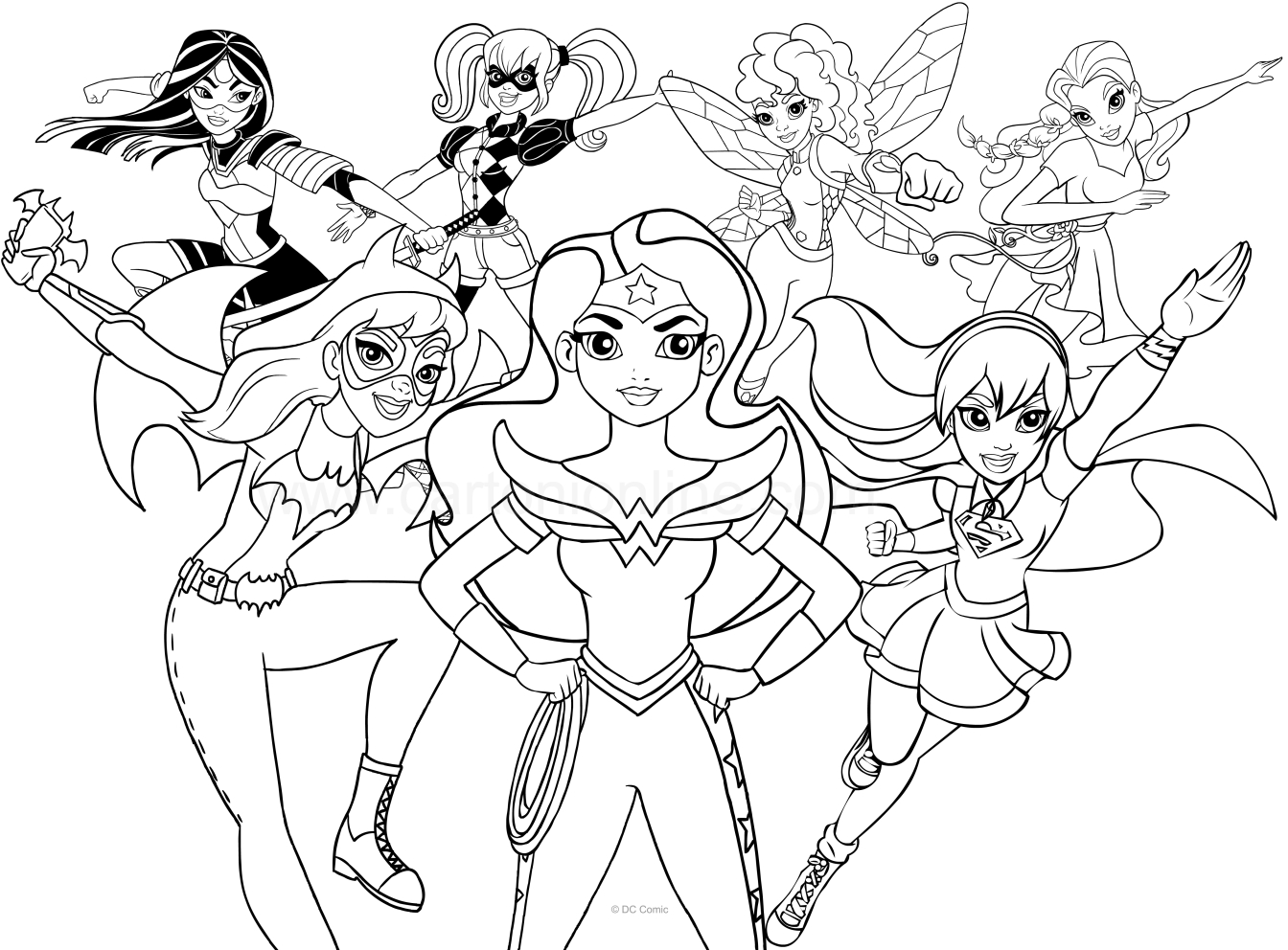 1344x992 Dc Superhero Girls Coloring Page