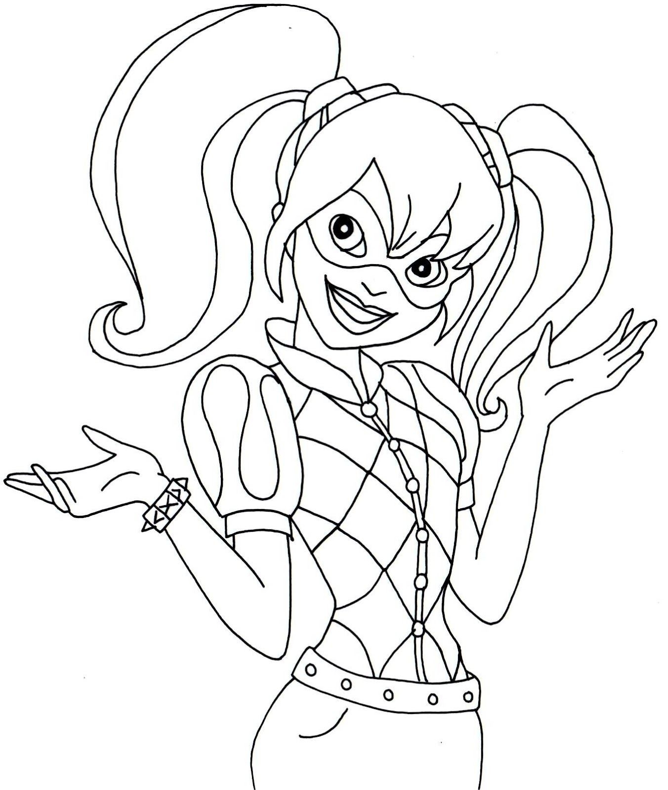 1352x1600 Free Printable Super Hero High Coloring Page For Harley Quinn