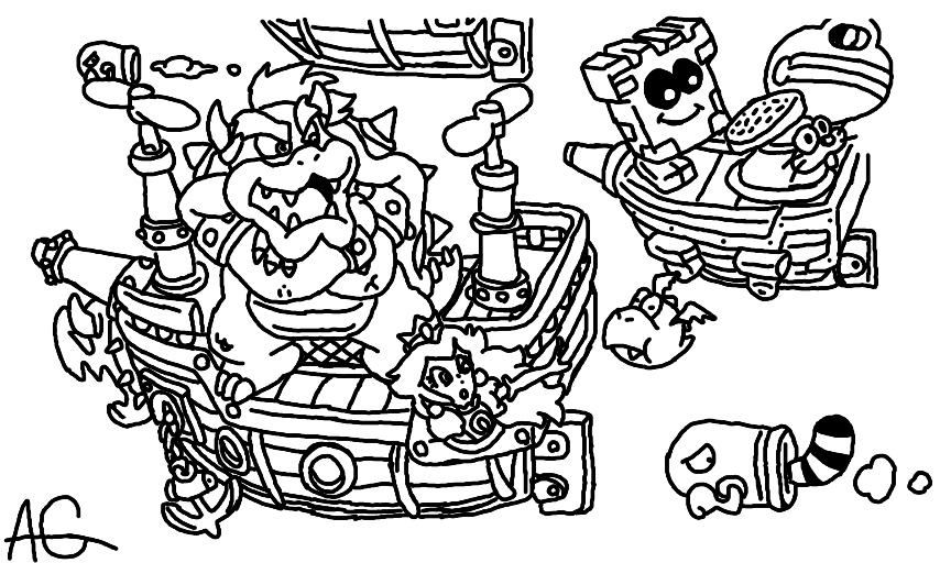854x512 Super Mario 3d World Coloring Pages