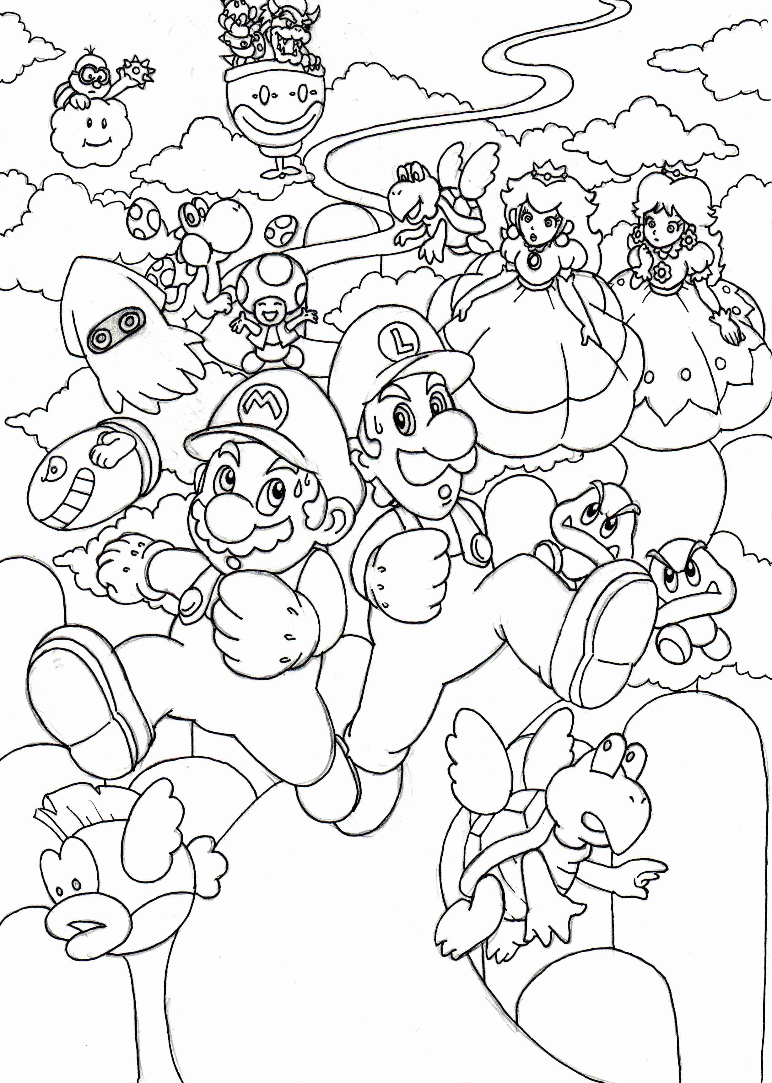 2459x3450 Super Mario 3d World Coloring Pages Olegratiy