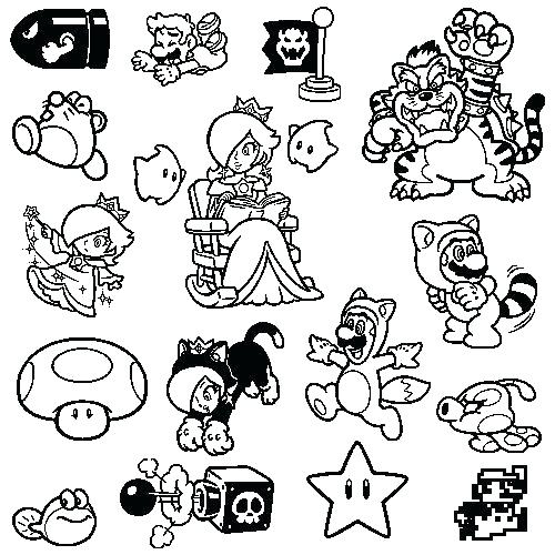 500x500 Mario 3d World Coloring Pages Fire Peach Super World U Super Mario