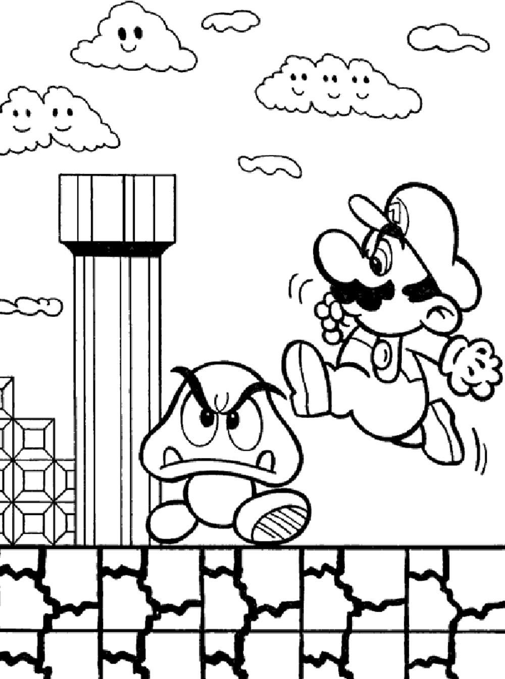 1000x1344 ^) Mario Bros Printable Coloring Pages