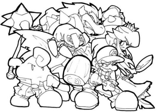 Super Mario Bros Wii Coloring Pages