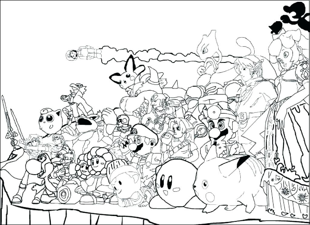 1024x744 Mario Brothers Coloring Page Lovely Ideas Super Smash Bros
