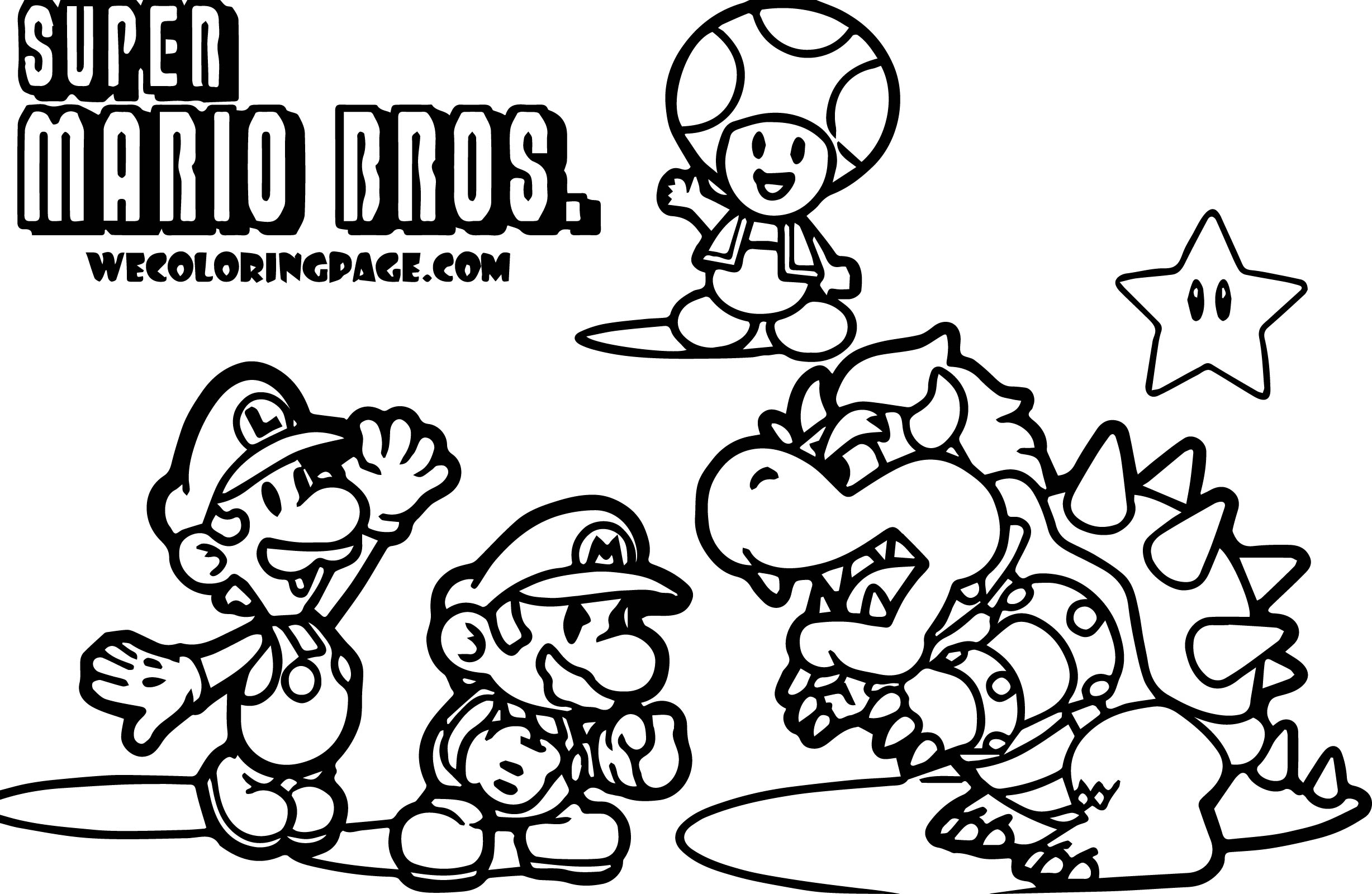 Super Mario Characters Coloring Pages