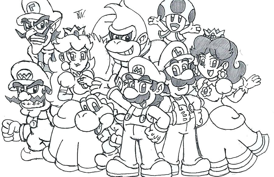900x581 Mario Kart Characters Coloring Pages Super Mario Kart Coloring