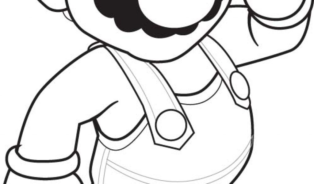 1024x600 Mario Clipart Coloring Page