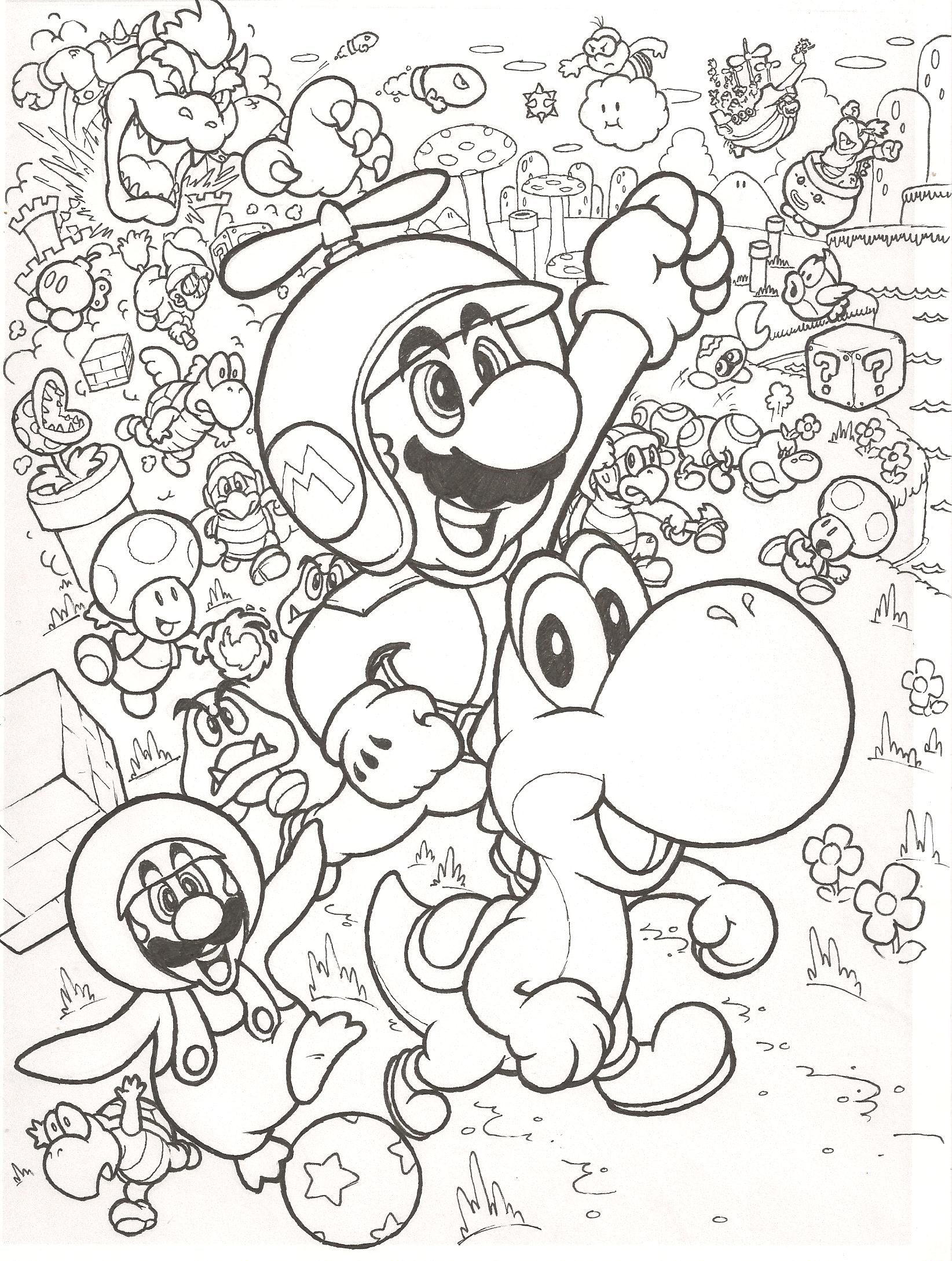 1644x2178 Super Mario Bros Coloring Pages