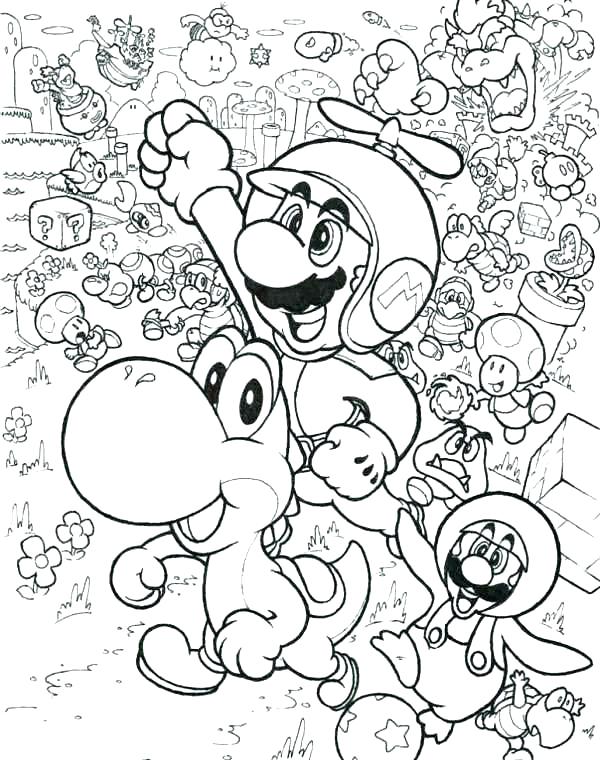 600x760 Mario Coloring Pages Online Also Super Bros Coloring Pages Free