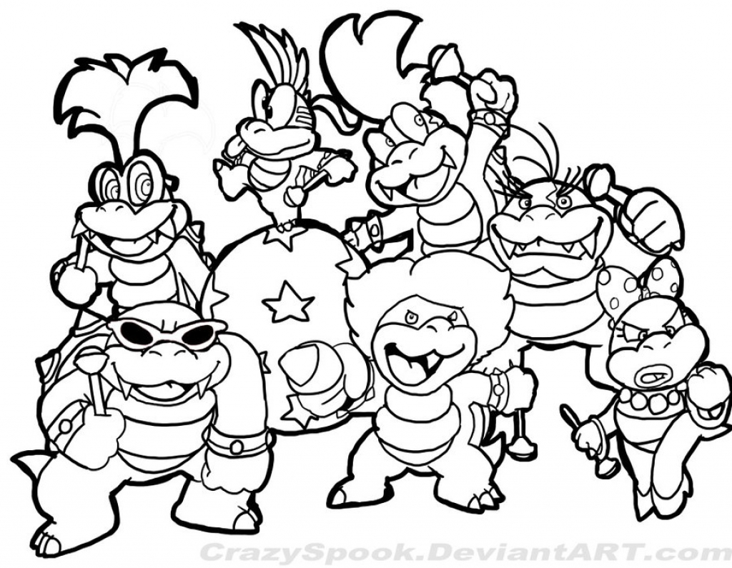 1024x795 Super Mario Bros Coloring Pages Bloodbrothers Me Inside Design 14
