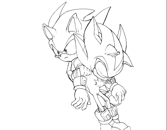 Super Sonic And Super Shadow Coloring Pages