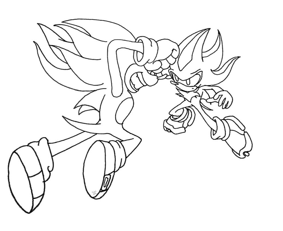 989x807 Super Sonic Vs Super Shadow Coloring Pages 2733911