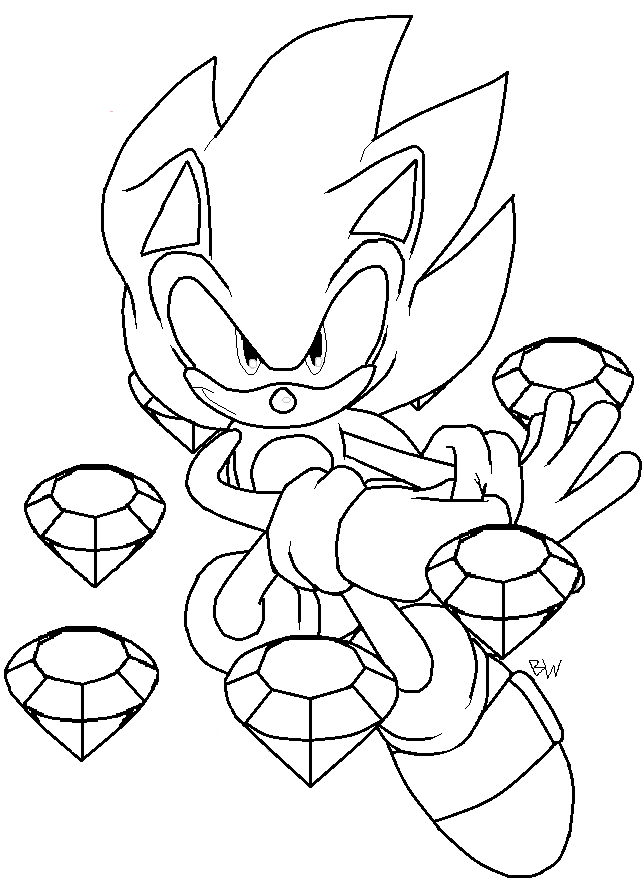 642x878 Super Sonic Coloring Pages