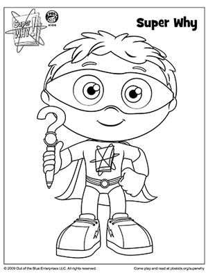 300x400 Super Why Coloring Book Pages Writer, Parents And Books