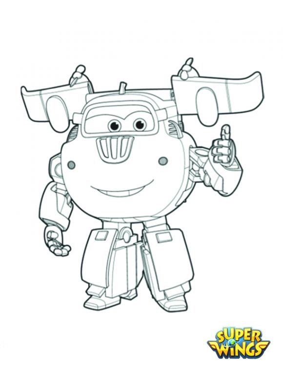 580x750 Super Wings Coloring Page Donnie