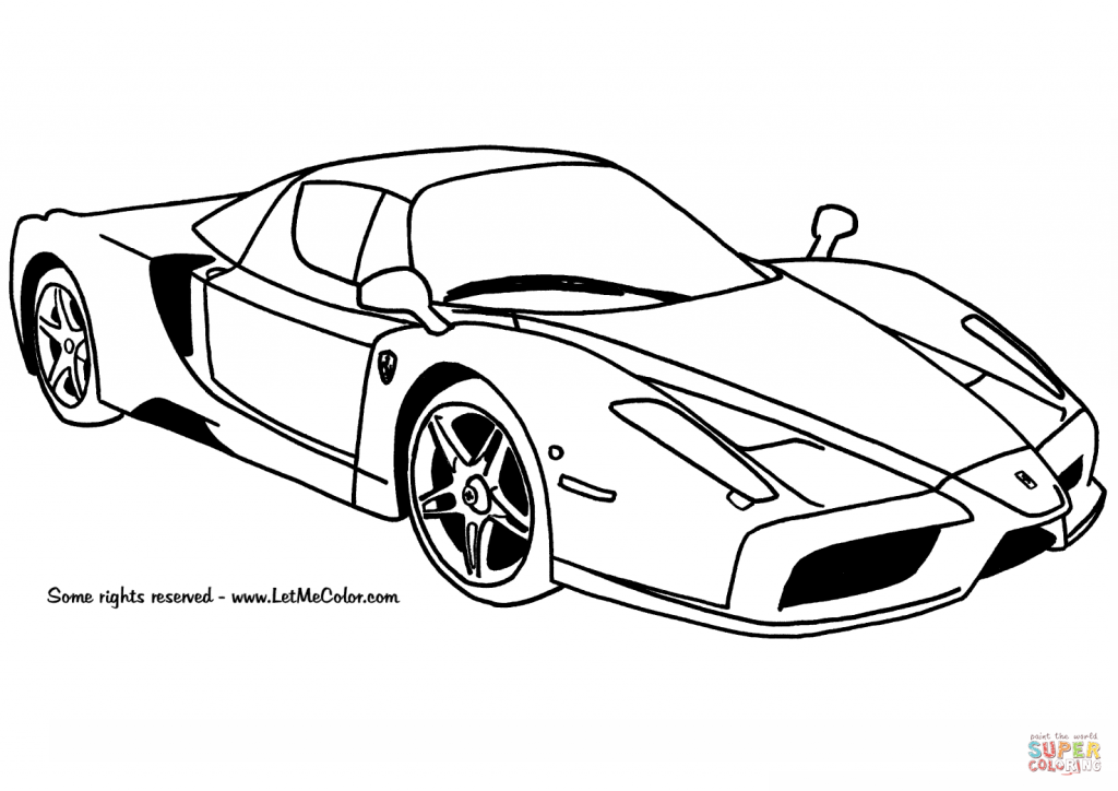 1024x724 Ferrari Enzo Car Coloring Page