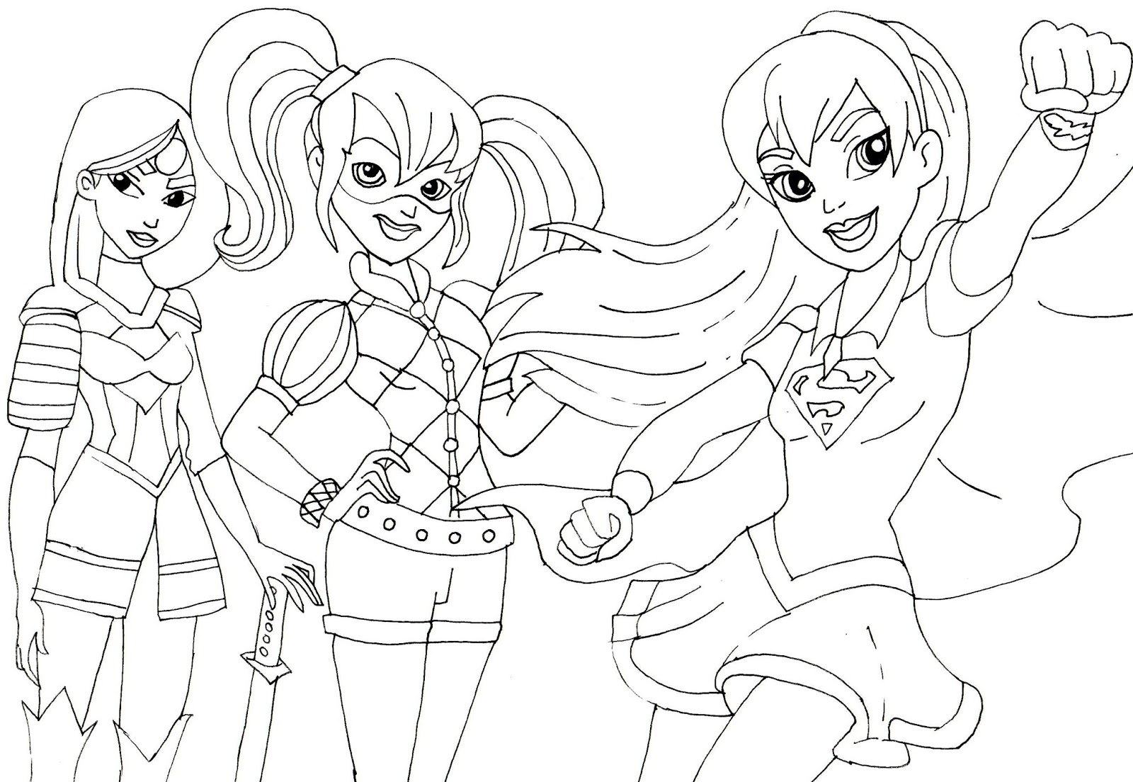 1600x1104 Free Printable Super Hero High Coloring Pages Katana, Harley