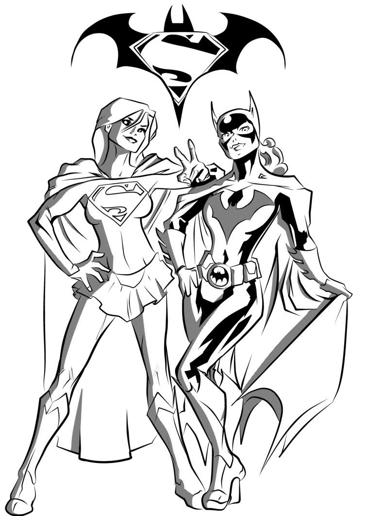 752x1063 Download Image Batgirl And Supergirl Coloring Pages Printable