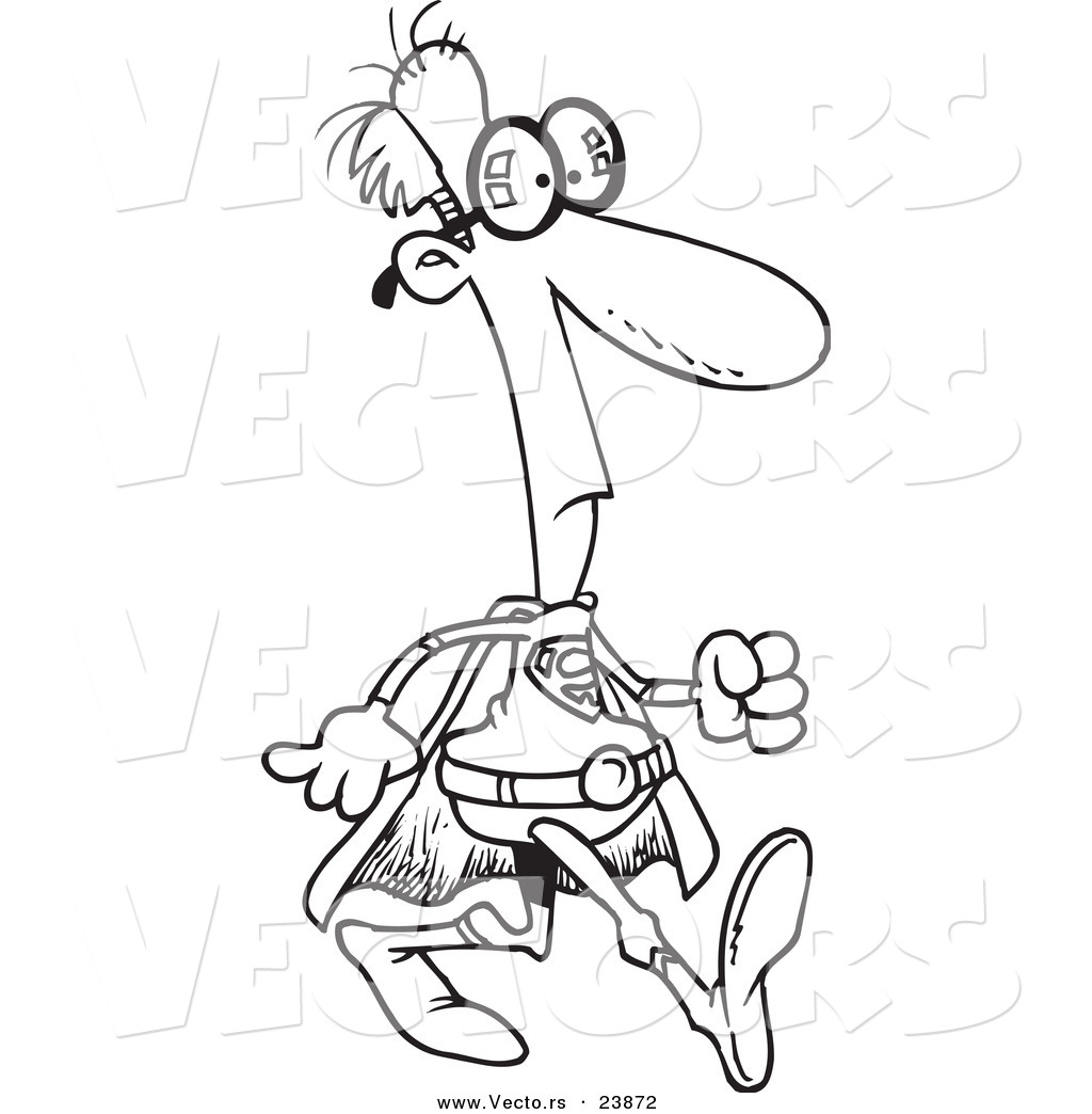 1024x1044 Vector Of A Cartoon Nerdy Super Hero