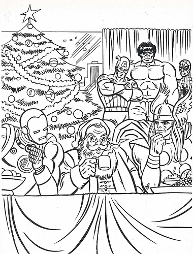 380x500 Superhero Coloring Pages For Christmas