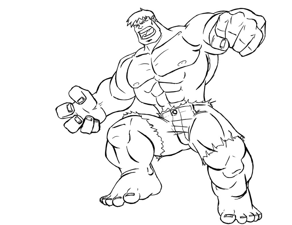 1017x786 Superhero Coloring Pages Free Strong Hulk Page Superheros Arilitv