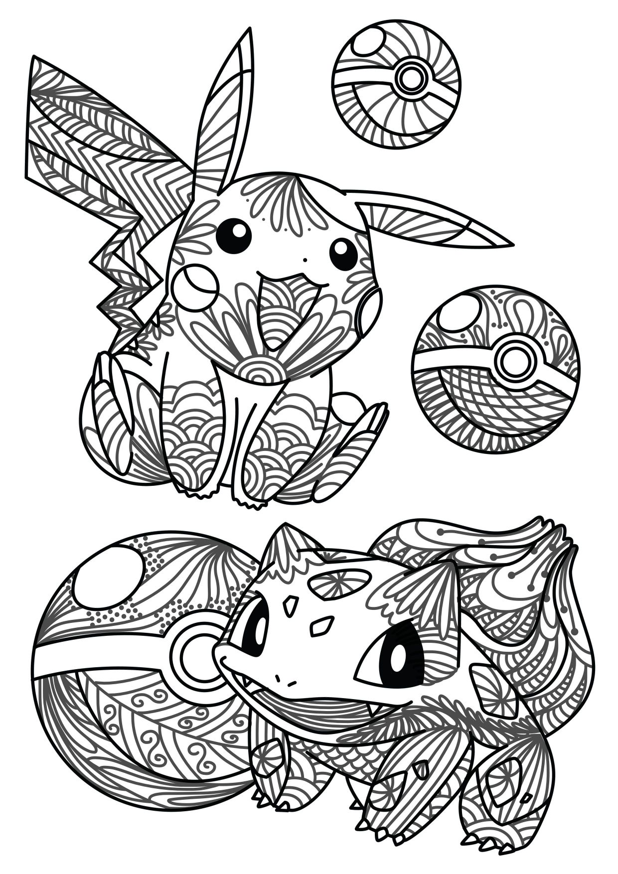 1240x1754 Shocking You Caught It Pokemon Adult Coloring Sheet U Craft Gossip