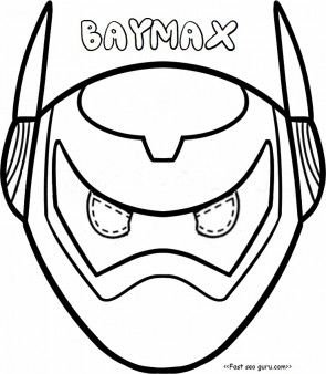 295x338 Printable Big Hero 6 Baymax Armor Mask Coloring Pages Cut Out