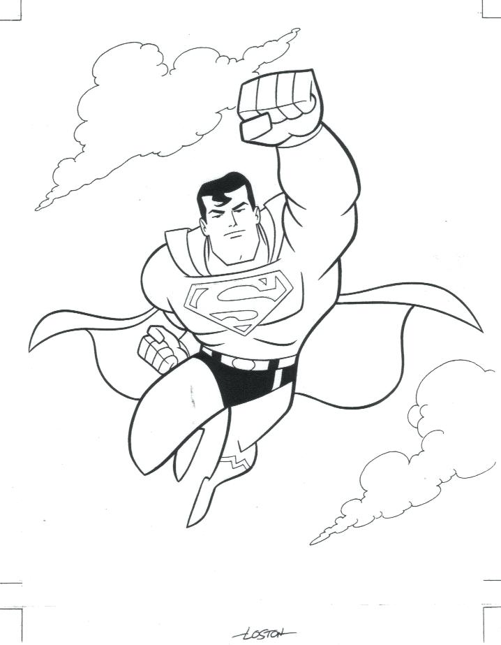 718x923 Amazing Free Superman Cartoon Coloring Books For Kids Printable