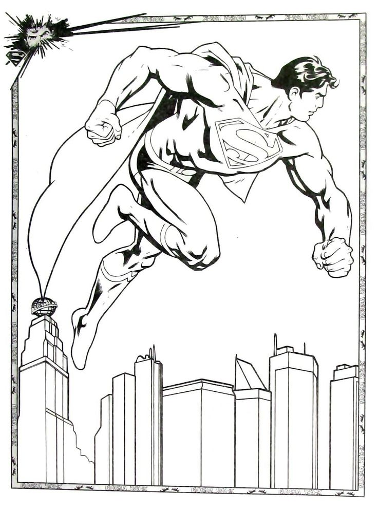 Superman Flying Coloring Pages