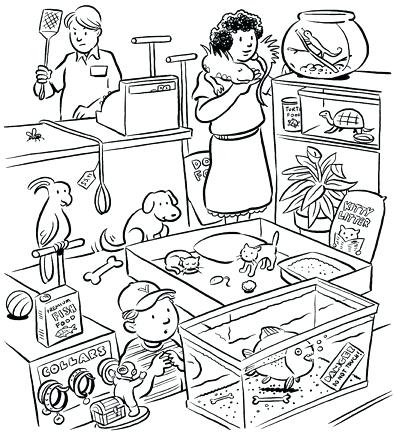 396x432 Store Coloring Page Bakery Selling Cupcake In Bakery Store