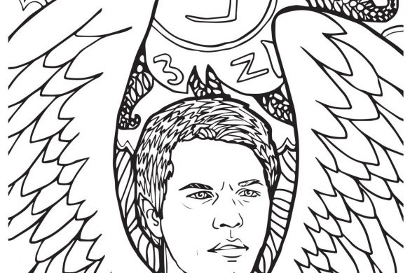 585x390 Supernatural Coloring Book Color Your Own Castiel! Fangirl Quest