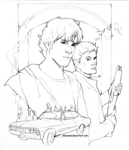 500x583 Supernatural coloring pages Supernatural Art Nouveau Clean By