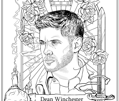 500x425 Supernatural Coloring Book Pages Free Dean Winchester Coloring