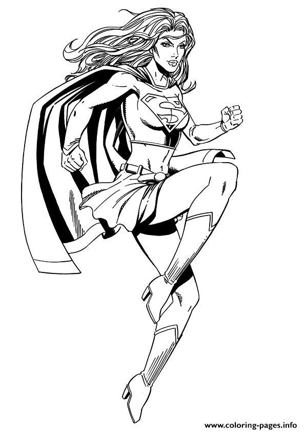 595x842 Superwoman Coloring Pages Printable Inside Plan 0