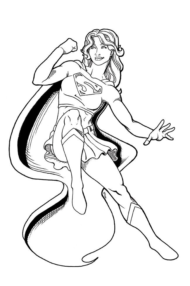 650x975 Superwoman Free Coloring Page Kids, Movies, Superheros Coloring