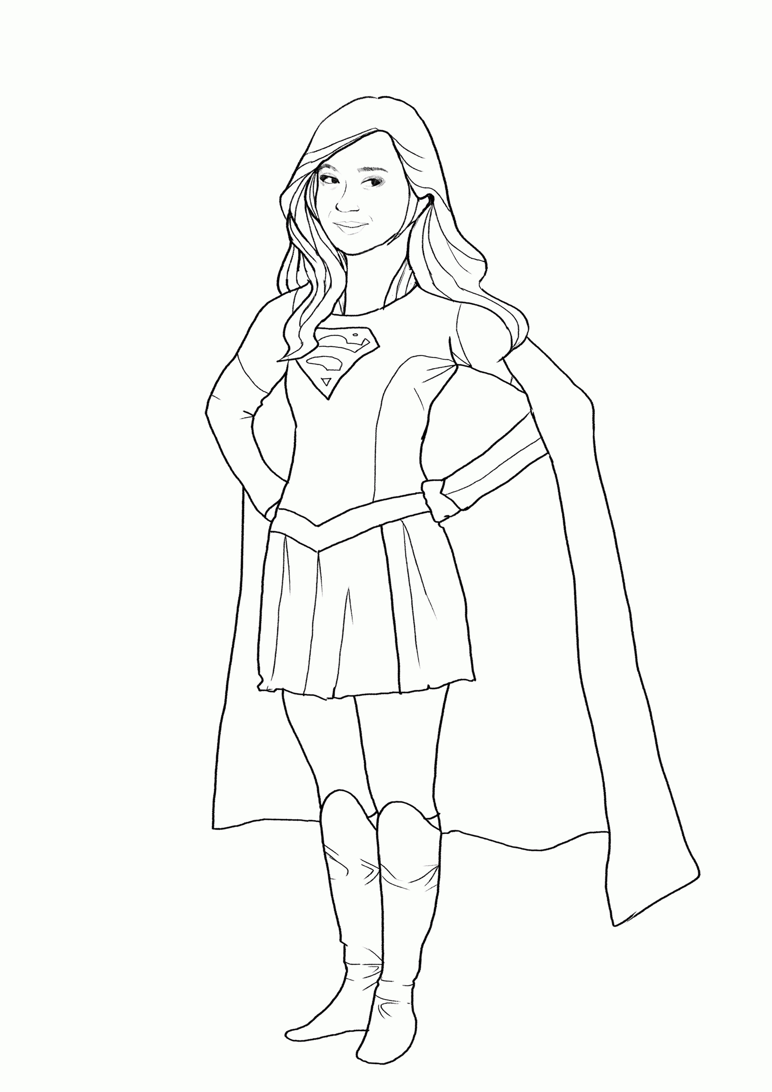 2480x3508 Shocking Supergirl Coloring Pages Image For Inspiration