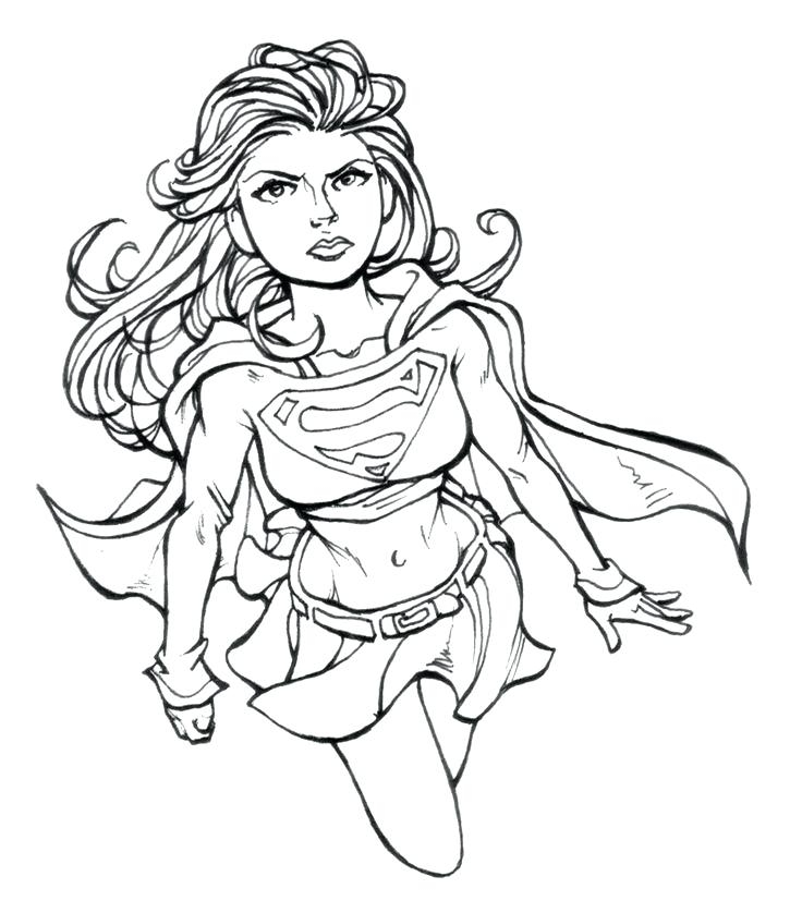 736x838 Supergirl Coloring Pages Amusing Superwoman Coloring Pages Great