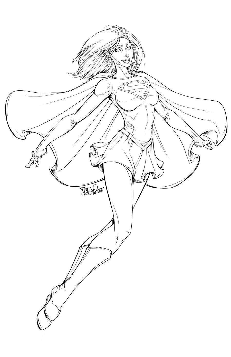 900x1391 Image Supergirl Coloring Pages Kids Printable Pc Android
