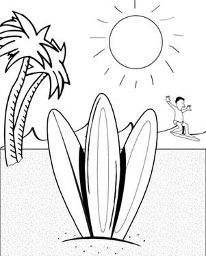 301x374 Color The Surf Boards Worksheet