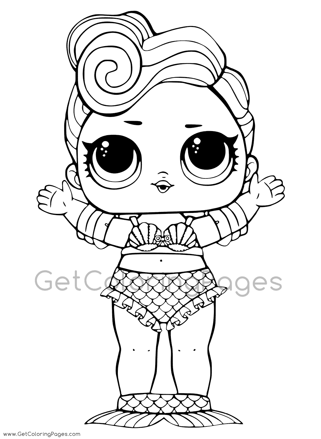 1024x1400 Lol Surprise Marmaid Doll Coloring Page