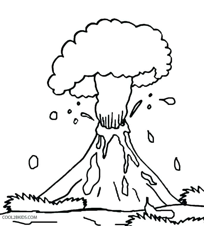 685x758 Volcano To Color Volcano Color